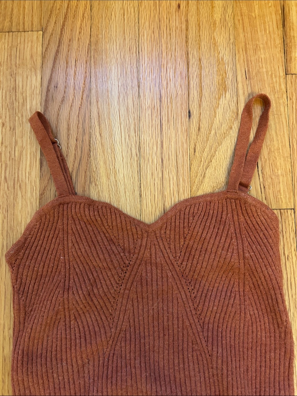 Rust Knit Cami Tank Top - Picture 3 of 5
